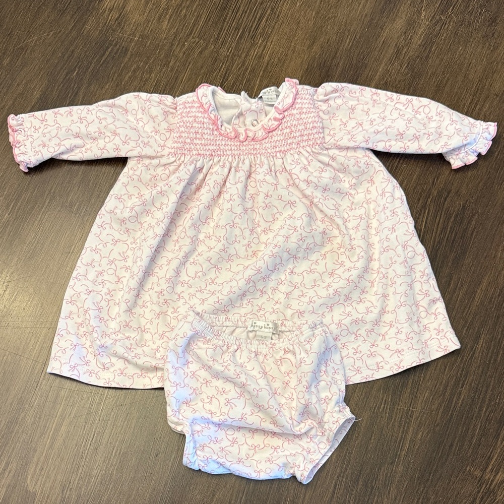 Kissy Kissy Pink Floral Baby Dress with Bloomers